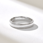 Migraine Wedding Band | 18K Solid Gold Men's Women's Matching Rings, Flat Comfort - Image 5