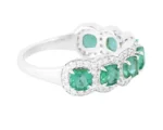 14K Solid Gold Lab Grown Emerald & Diamond Ring - 图片 3