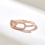 Pave Natural Diamond Paperclip Ring 18K Solid Gold Trendy Pinky Statement Ring for Women - Image 5