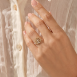 Natural Diamond Spider Web Ring | 14K Solid Gold Statement Ring | Vintage Boho Gothic - Image 3
