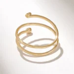Natural Diamond Bezel Spiral Ring | 14k Wrap Around Ring | Solid Gold Thin Coil Ring - 图片 7