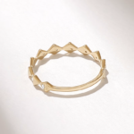 Natural Diamond Wedding Ring: 14k Solid Gold Geometric Band for Women - Image 7
