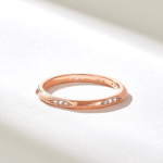 Pave Natural Diamond Ring, 14k Solid Gold Eternity Matching Band, Knife Edge Slim Ring - Image 5