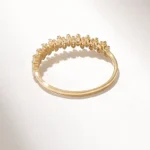 Baguette Half Eternity Ring | 18K Solid Gold Natual Diamond Ring | 0.3CT Tiny Gold Ring - Image 7