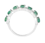 14K Solid Gold Lab Grown Emerald & Diamond Ring - 图片 4