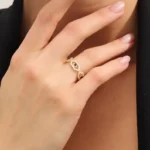 18K 纯金天然蓝宝石戒指