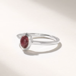 18K Solid Gold Red Tourmaline Solitaire Ring - Image 5
