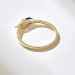 18K Solid Gold Natural Diamond Sapphire Toi et Moi Ring - Image 7