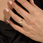 14k Solid Gold Star Eternity Wedding Band: Women's Ring with Star Set Natural Diamonds - Image 3