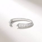 Natural Diamond Claw Ring | Adjustable Open Ring | Modern Cuff Ring |Knife Edge Band Ring - 图片 5