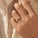 Three Stone Bezel Engagement Ring | 18k Gold Trilogy | Bezel Set Natural Diamond Ring