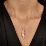 Natural Diamond Angel Wing Pendant Necklace | 18k Solid Gold Dainty Necklace for Women