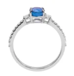 18K Solid Gold Sapphire Engagement Ring - 图片 3