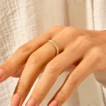 Natural Diamond Twisted Wedding Ring | 18K Solid Gold Rope Ring | Natural Diamond Band