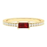 14K Solid Gold 0.4 Carat Ruby Infinity Band Ring - Image 3