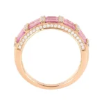 14K Solid Gold 2.91 Carat | Vintage Half Eternity Pink Sapphire Ring - 图片 3