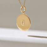Natural Diamond Disc Necklace | 18k Solid Gold Sun Necklace | Sunrise Medallion Necklace - Image 4