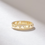Elegant 4mm Spike Band | 18k Pyramid Ring | Unisex Geometric Matching Ring - Image 4