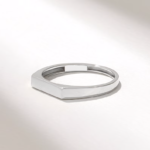 14k Gold Flat Band Ring | Delicate Pinky Ring for Women - Image 6