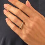18k Gold Natural Diamond Twisted Half Eternity Ring, Dainty Rope Wedding Band for Women - Image 3