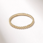 18k Gold Tiny Ball Stacking Ring: Minimalist Pave Natuarl Diamond Enhancer - 图片 7