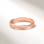 Natural Diamond Twisted Wedding Ring | 18K Solid Gold Rope Ring | Natural Diamond Band - Image 5