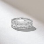 Pave Natural Diamond Wedding Band, 2 Row Pave , 14k Solid Gold Full Eternity Vine Ring - Image 7