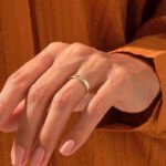 14k Solo Natural Diamond Migraine Wedding Band, Classic Solid Gold Marriage Ring