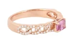 14K Solid Gold Diamond and Pink Sapphire Cocktail Ring - 图片 2