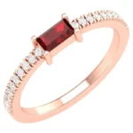 14K Solid Gold 0.4 Carat Ruby Infinity Band Ring