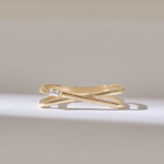 14k Solid Gold D-Shaped Baguette Ring | Geometric Statement Ring for Women - Image 2