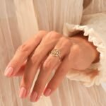 Natural Diamond Spider Web Ring | 14K Solid Gold Statement Ring | Vintage Boho Gothic