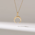 Horn Pendant | 18k Solid Gold Celestial Moon Charm Pendant Necklace - 图片 2