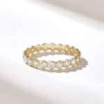 18k Gold Natural Diamond Eternity Wedding Ring: Bezel Set Natural Diamond Band
