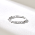 14k Solid Gold Bezel Natural Diamond Pyramid Ring | 1.8MM Slim Stacking Ring for Women - Image 6