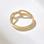 Natural Diamond Twisted Rope Ring |14k Solid Gold Unique Design Statement Ring For Women - Image 7