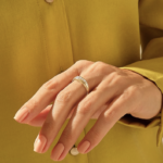 Pave Natural Diamond Slim Dome Ring | Dainty Signet Ring Women | Low Dome Statement Ring