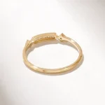 Natural Diamond Princess Band Ring | 18K Solid Gold Art Deco Ring | Ultra Thin Stack Ring - 图片 7