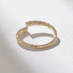 Pave Bypass Wedding Ring, 14k Solid Gold Stacking Wrap Ring for Women - Image 2