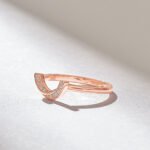 Arched Nesting Ring | Pave Natural Diamond Curve Ring 18K Solid Gold | Minimalist Ring - 图片 5