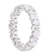 14K White Gold 4.57 Carat Solitaire Pear-Shape Natural Diamond Eternity Band Ring - 图片 3