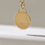 Natural Diamond Crescent Moon Necklace | 14k Solid Gold Disc Necklace for Women - Image 4