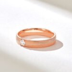 14K Solid Gold Natural Diamond Arrow Wedding Band - Image 5