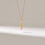 Hamsa Hand Protection Pendant | Tiny Natural Diamond Spiritua Charm | 14k Solid Gold - 图片 4