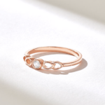 14k Bezel Natural Diamond Solo Promise Ring | Solid Gold Small Engagement Ring for Women - Image 6