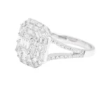 18k White Gold 1.12 Carat Natural Diamond Contemporary-Style Ring - 图片 3