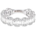 14K White Gold 1.62 Carat Natural Diamond "Invisible-Set" Eternity Band Ring For Women
