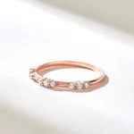 Round Alternating Natural Diamond Ring | 1.30MM Slim Marriage Ring | Tiny Natural Diamond Ring - Image 6