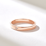 14k Gold Simple Natural Diamond Wedding Band: Minimalist Comfort Fit Ring - Image 6