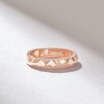 Elegant 4mm Spike Band | 18k Pyramid Ring | Unisex Geometric Matching Ring - Image 5